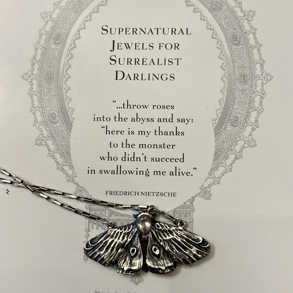 Bloodmilk Ghost Phantom Rose Quartz Planchette Moth Pendant Vintage BM Postcard - Picture 4 of 7